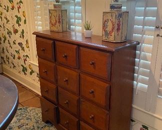 Antique early to mid 1800s pine apothecary cabinet