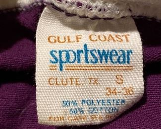 The label Gulf Coast Sportswear of Clute, TX 