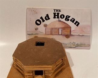 Children's book, The Old Hogan, and a handcrafted miniature of a Hogan dwelling of Native America