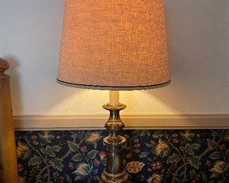 Vintage solid brass base Stiffel table lamp.  One of two matching Stiffel lamps 