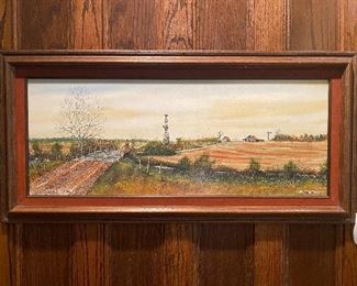 Original artist signed acrylic Texas landscape painting by Al Richardson 