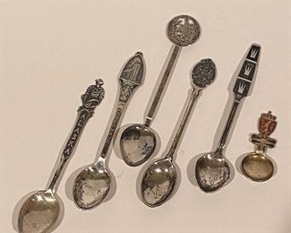 Various sterling souvenir spoons 