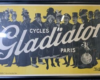 PAOLO HENRI Cycles Gladiator Lithograph
