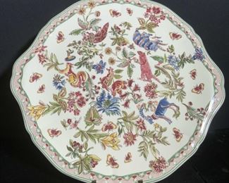 GIEN FRANCE Signed Hand Painted Porcelain Platter
