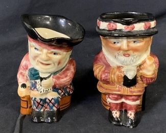 Pair Collectible Vtg Toby Mugs, Staffordshire Eng
