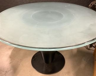 JOE DÂ’URSO BIEFFEPLAST Glass Top Pedestal Table
