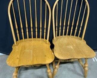 Pair HITCHCOCK Vintage Wooden Spindle Back Chairs
