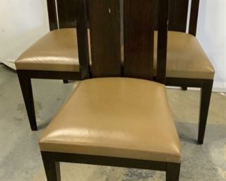Set 3 PHILIPPE HUREL Wooden Side Chairs
