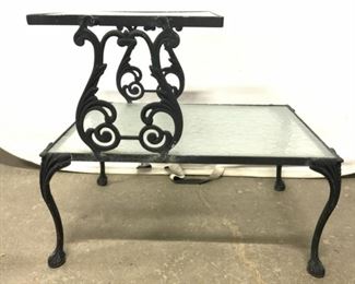 Vintage Outdoor Footed Metal Side Table
