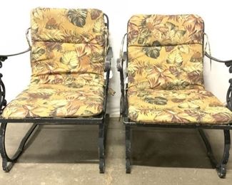 Pair Metal Outdoor Armchairs Outdoor Furniture
