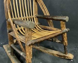 Antique Bent Wood Child's Rocking Chair
