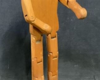 Hand Carved Vintage Wood Jointed Articulated Doll
