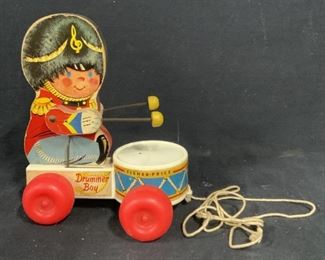 Vintage Fisher Price Drummer Boy Pull Toy
