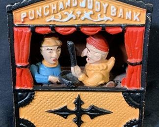 Antique Cast Iron Punch and Judy Bank
