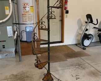 Vintage wrought iron and glass plant stand