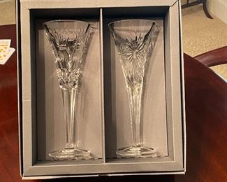Set of 10 Waterford Flutes, in boxes! Perfect condition!