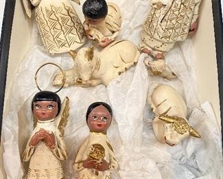 Hand painted wooden Nativity