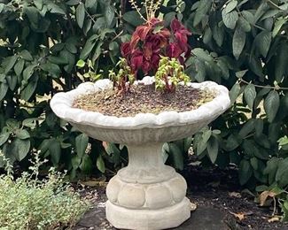 Potted bird bath