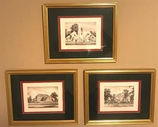 Assortment of gold framed picture decor