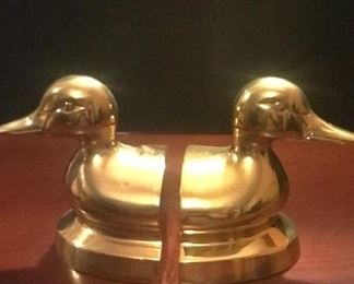 Brass duck bookends