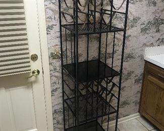 Tall Iron shelves with wine bottle holders - very unique!