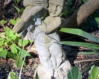 Yard statue little boy 