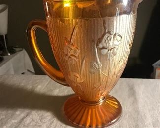 Beautiful carnival glass pitcher
