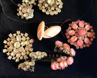 Vintage broaches and earring sets