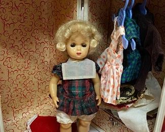 Betsy McCall Walker 10” doll with lots of outfits and her own case!!