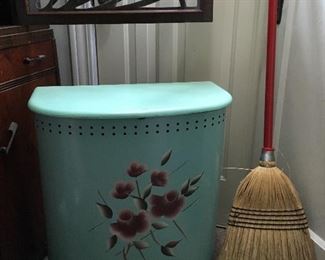vintage metal hamper