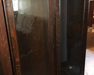 vintage glass door cabinet