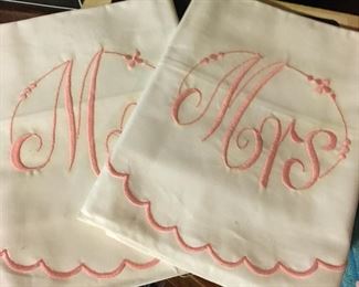 Mr & Mrs pillowcases
