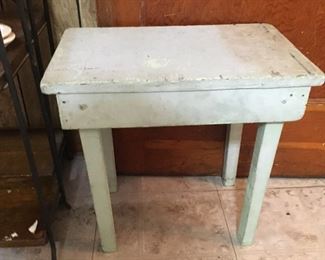 vintage aqua painted stool