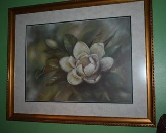 Gorgeous Framed Print of Flower on Canvas signed by Malone 105/1000.