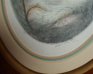 Gorgeous Oval Framed Litho signed by Lancaster