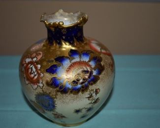 Beautiful Royal Crown Derby Vase with Gorgeous Floral Design accented in Gold Trim
