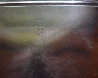 Beautiful Beaded Edge Meriden B-Company Silver Serving Tray #249 16 USA