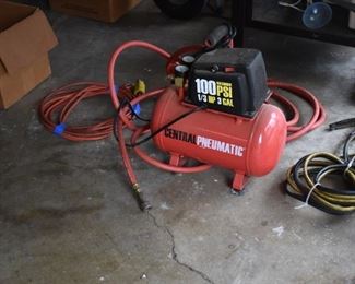 Central Pneumatic 3 Gallon Air Compressor with 1/3 HP and 100 PSI