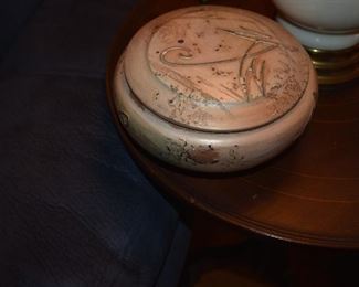 Beautiful Lidded Hand Painted Bowl