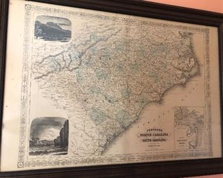 Several Early Maps Framed 