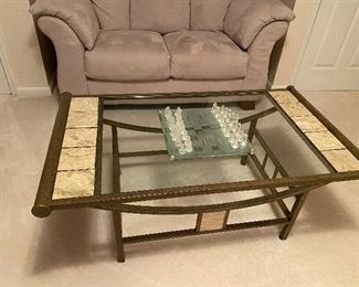 Glass, metal and marble table........ Only $150