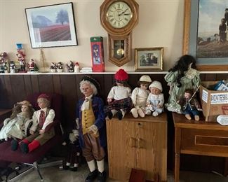 Hand-made dolls in basement.