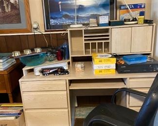 Computer desk in basement