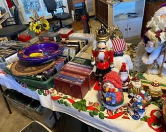 In basement, Xmas, decor