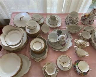 Many different Limoges and Haviland china.