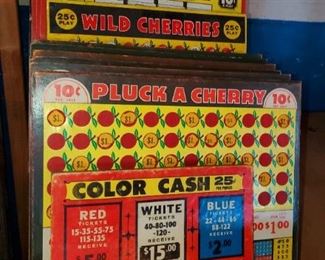 Vintage carnival or circus punch pluck boards gambling