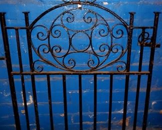 Wrought iron black gate