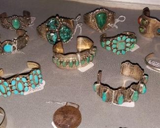 Turquoise & silver bracelets