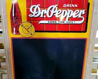 Vintage 10 - 2 - 4 Dr. Pepper sign & chalkboard