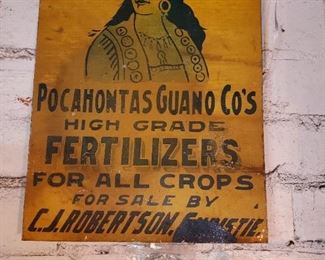 Antique Pocahontas Guano Co's Fertilizers tin sign & matching notebook. 